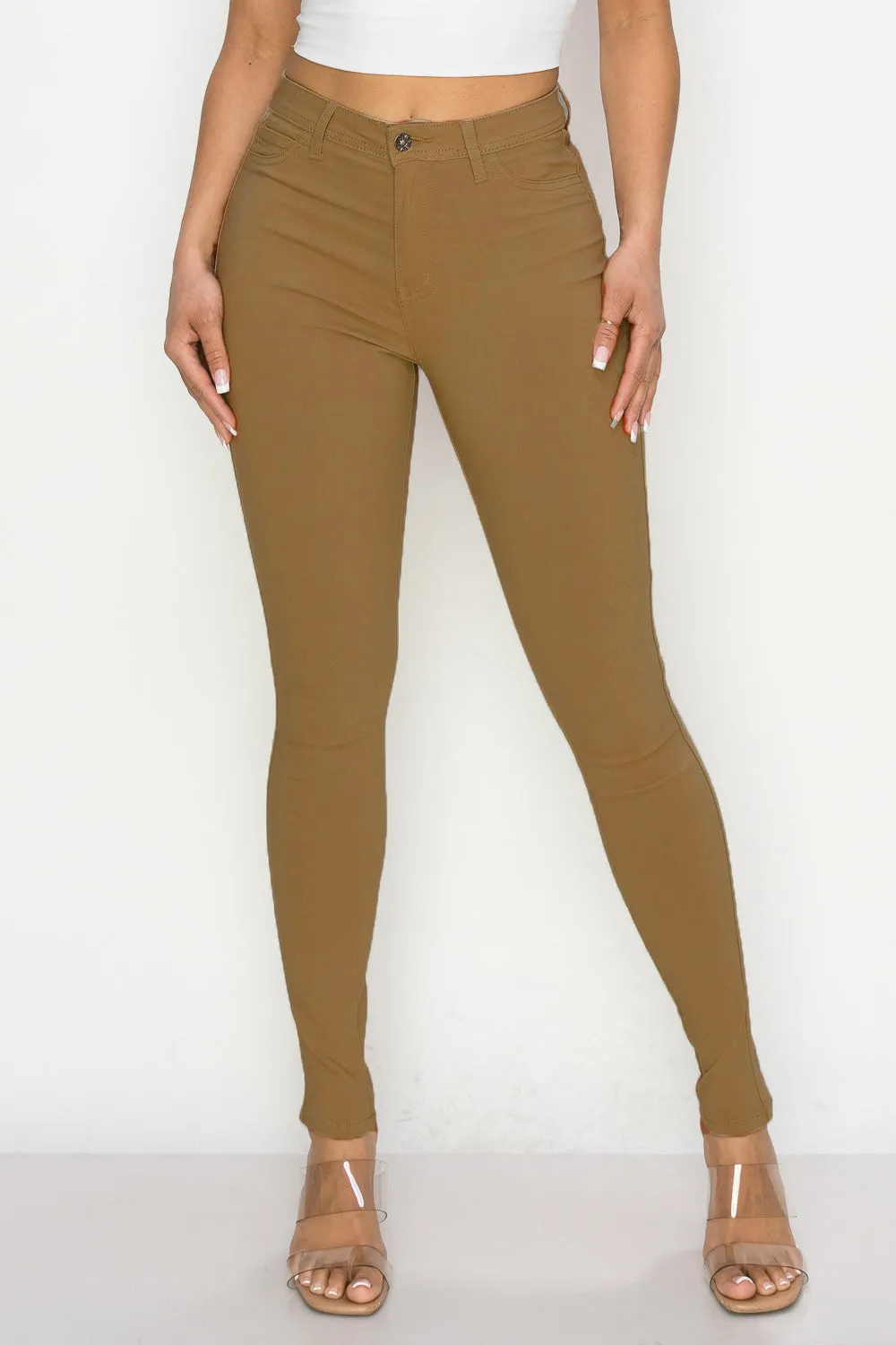 LV-300 MOCHA/CAMEL HIGH WAISTED COLORED JEANS