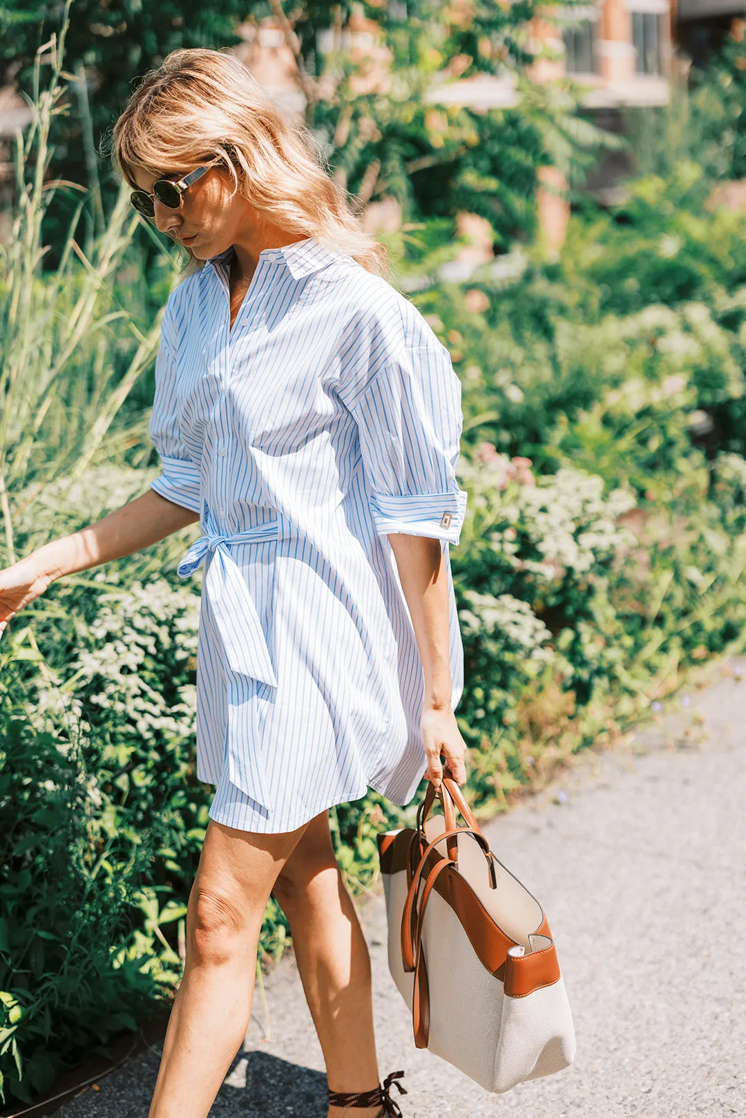 MASON'S DAUGHTER Anna Dress, Blue and White Striped