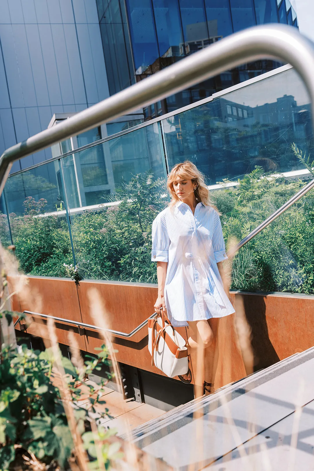 MASON'S DAUGHTER Anna Dress, Blue and White Striped