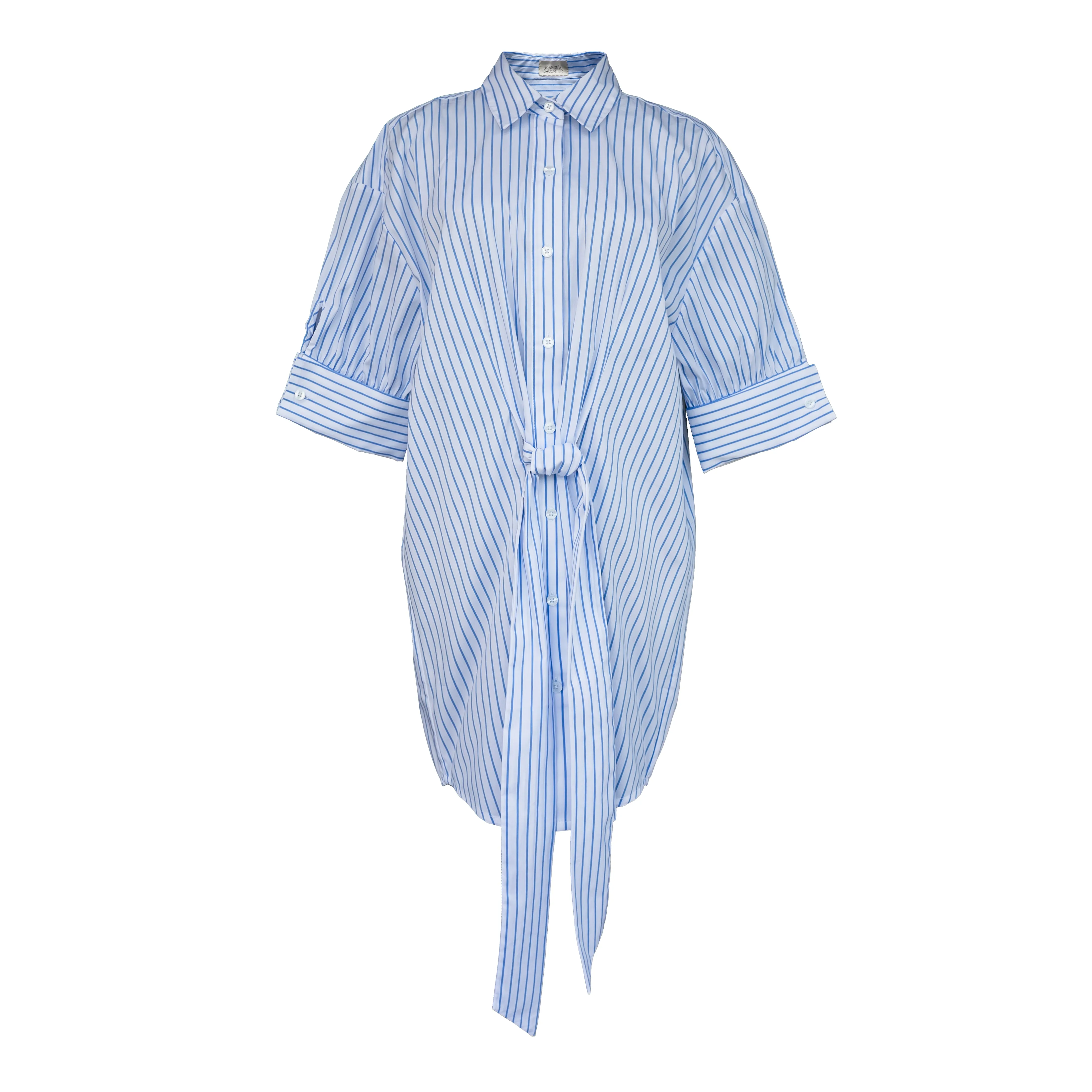 MASON'S DAUGHTER Anna Dress, Blue and White Striped