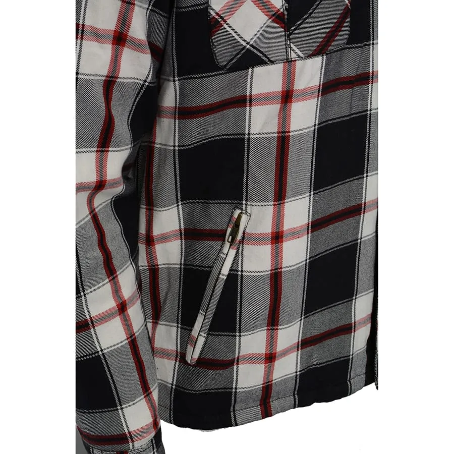 Men’s Armored Checkered Flannel Biker Shirt w/ Aramid® by DuPont™ Fibers