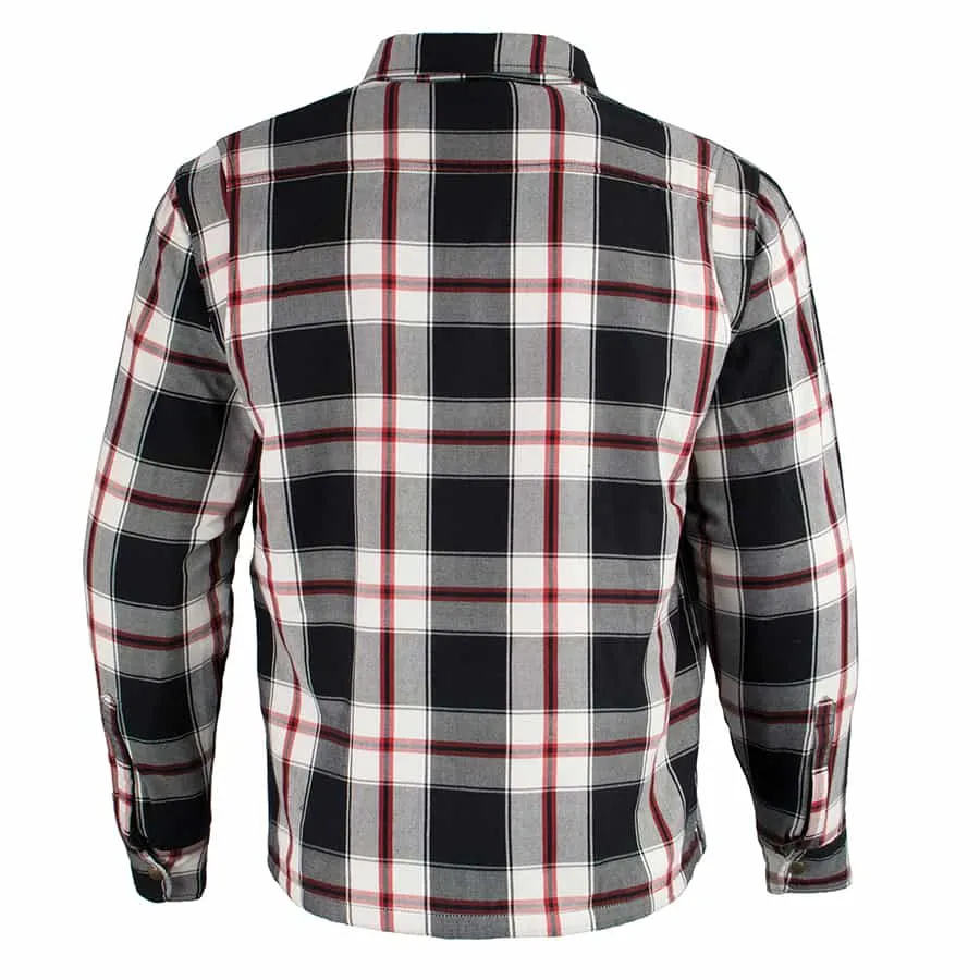 Men’s Armored Checkered Flannel Biker Shirt w/ Aramid® by DuPont™ Fibers