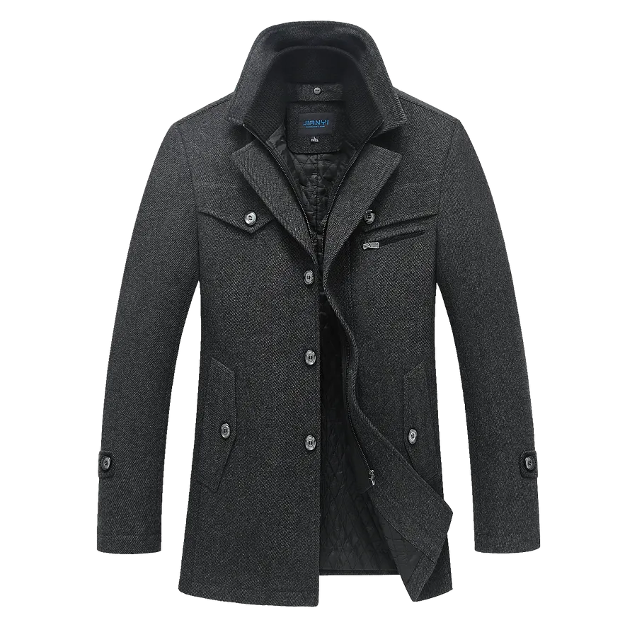 Men's British Double Layered Wool Blend Coat