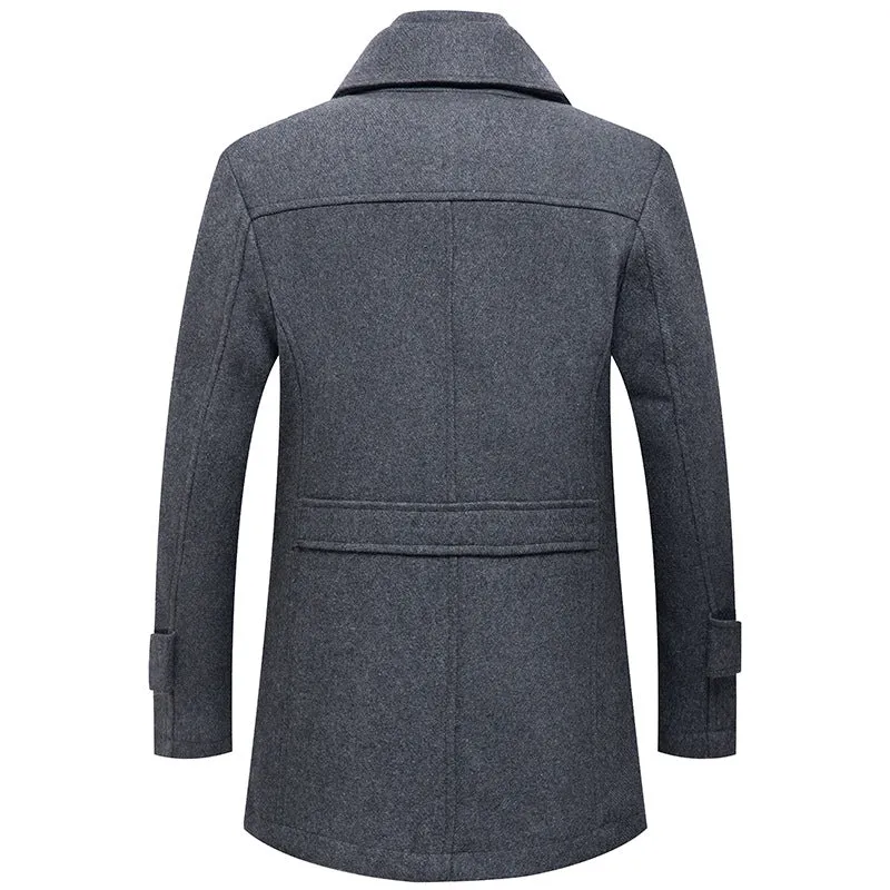 Men's British Double Layered Wool Blend Coat