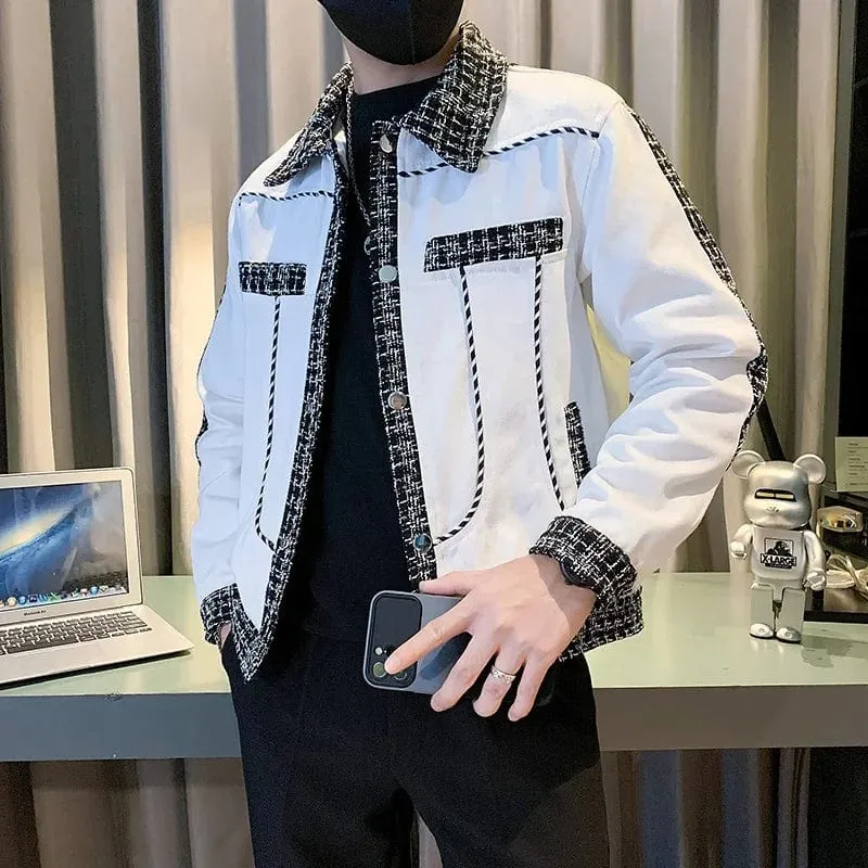 Men's Thick Warm Patchwork Puffer Jacket – Casual Hip-Hop Style Zipper Overcoat