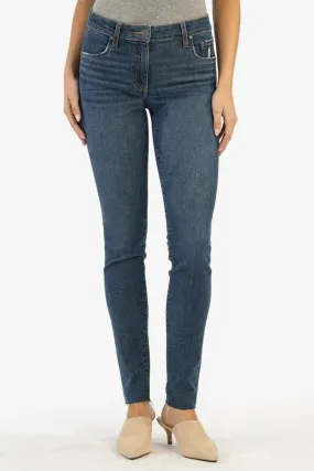 Mia Mid Rise Ankle Skinny with Raw Hem