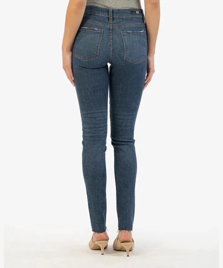 Mia Mid Rise Ankle Skinny with Raw Hem