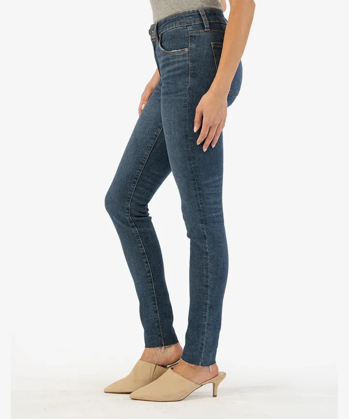 Mia Mid Rise Ankle Skinny with Raw Hem