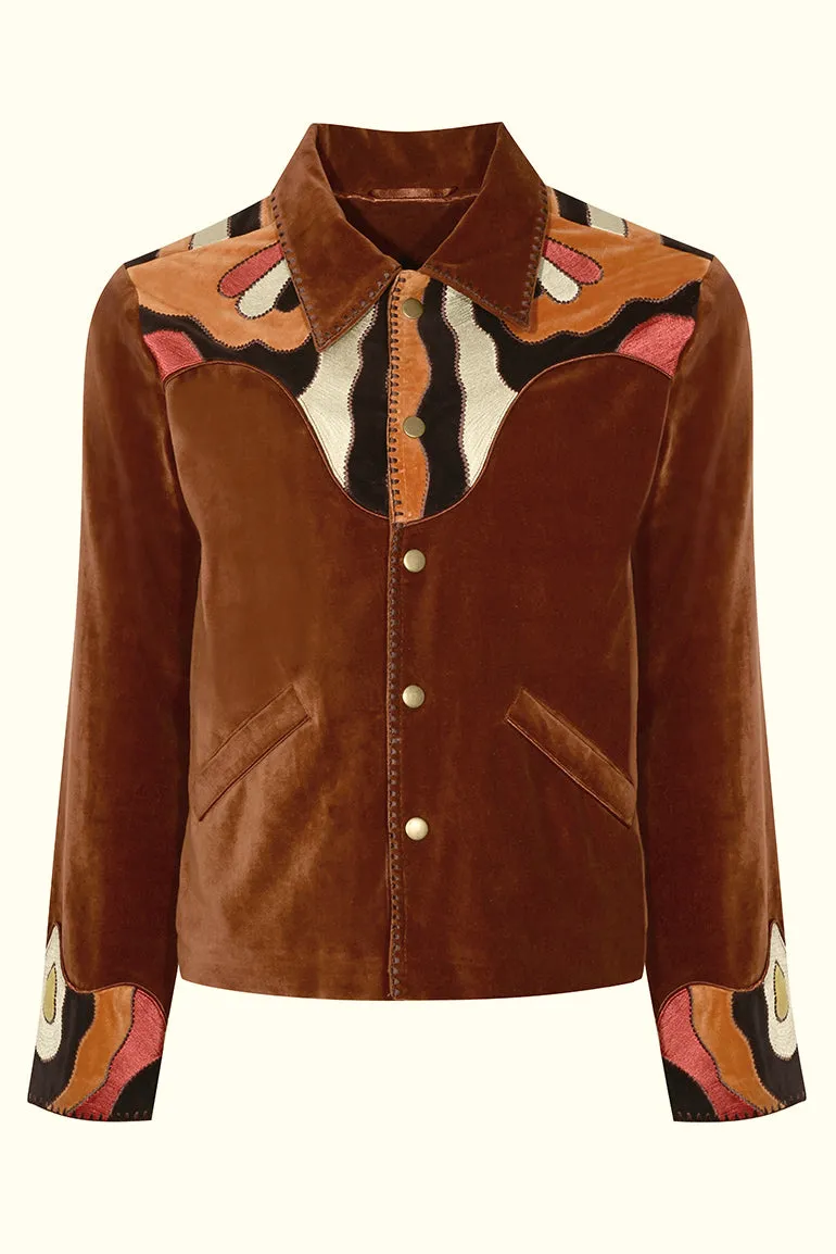 Midnight Cowboy Brown Velvet Butterfly Jacket