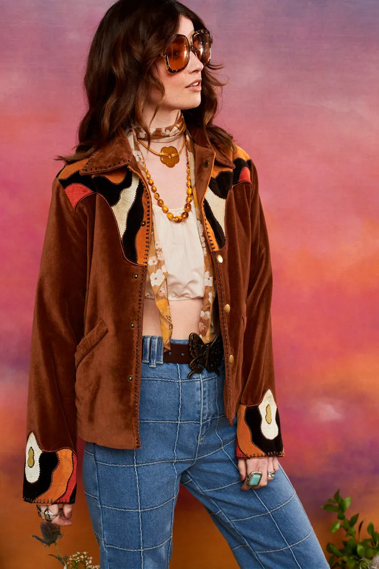 Midnight Cowboy Brown Velvet Butterfly Jacket