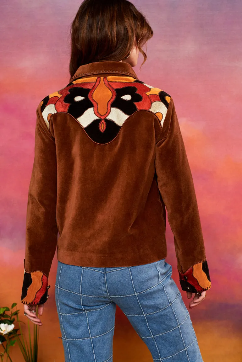 Midnight Cowboy Brown Velvet Butterfly Jacket