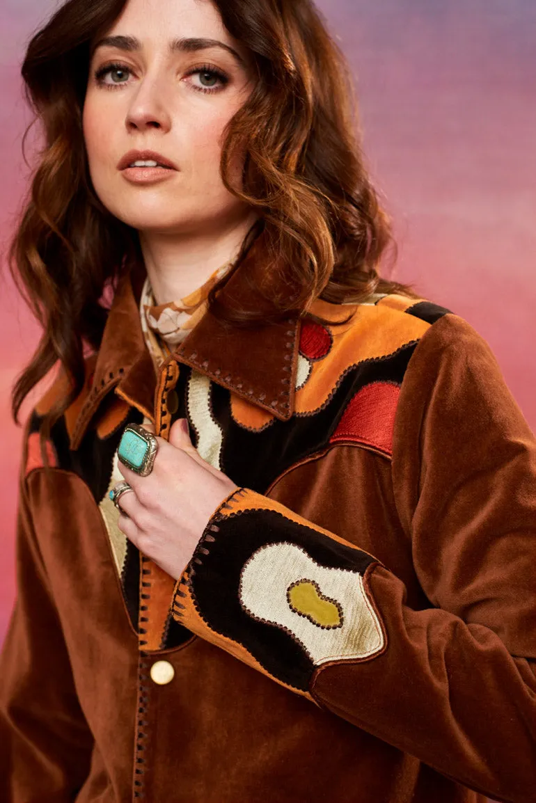 Midnight Cowboy Brown Velvet Butterfly Jacket