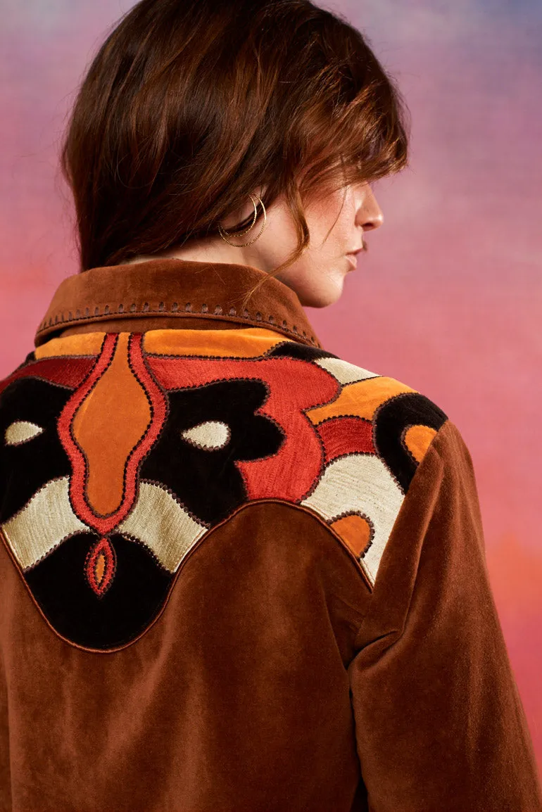 Midnight Cowboy Brown Velvet Butterfly Jacket