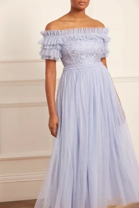 Midsummer Lace Bodice Off-Shoulder Ankle Gown