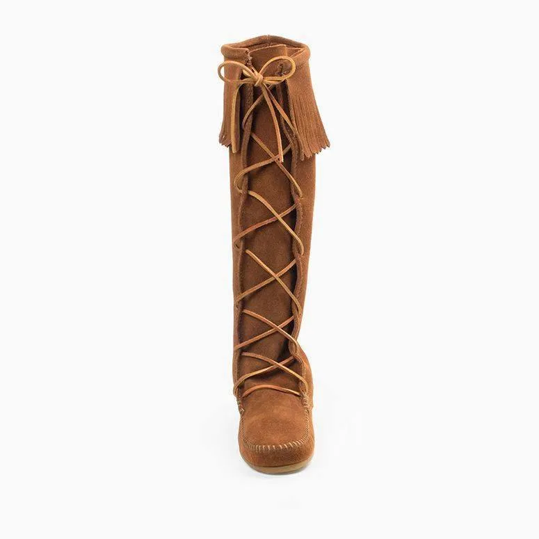 Minnetonka, Women's Front Lace Knee High Boots