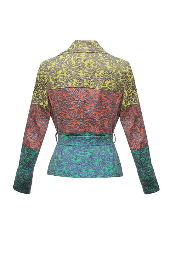 Multicolor Patchwork Jacquard Jacket