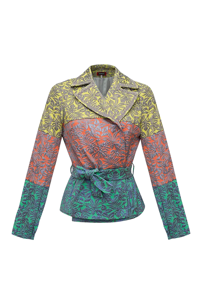 Multicolor Patchwork Jacquard Jacket