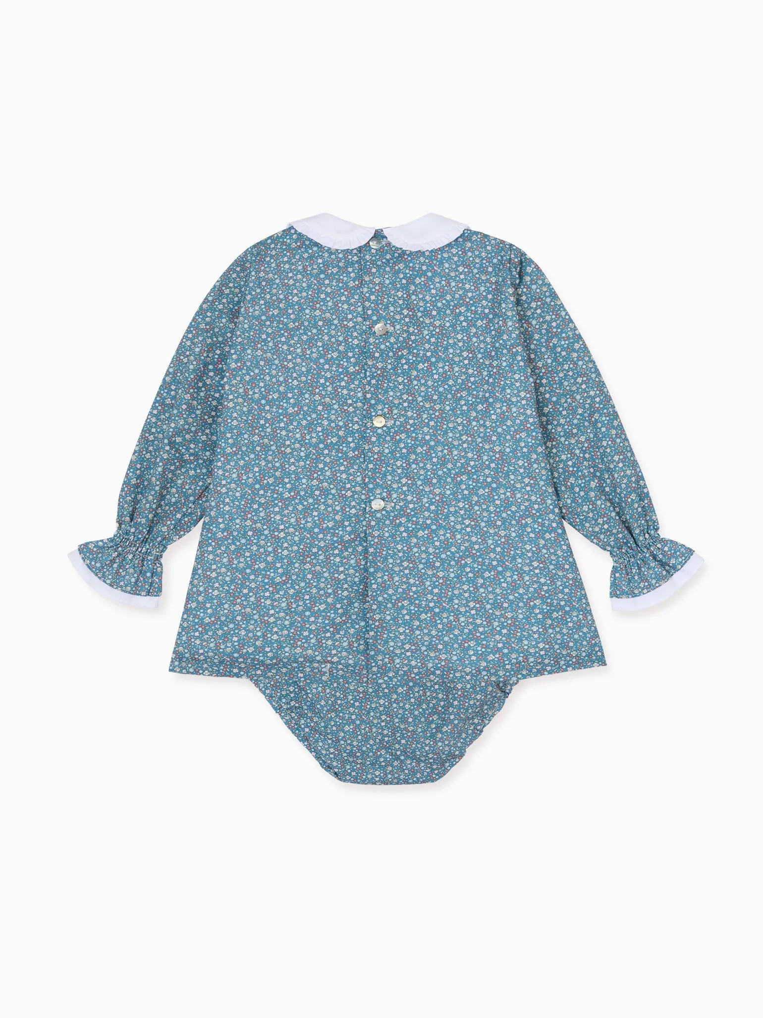 Navy Floral Eugenia Baby Girl Hand-Smocked Set