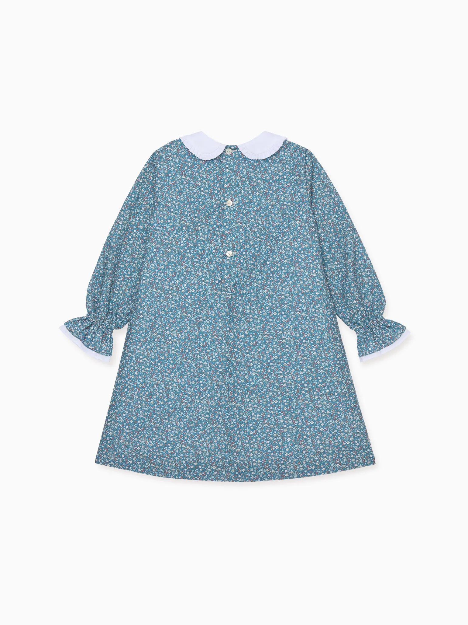 Navy Floral Eugenia Girl Hand-Smocked Dress