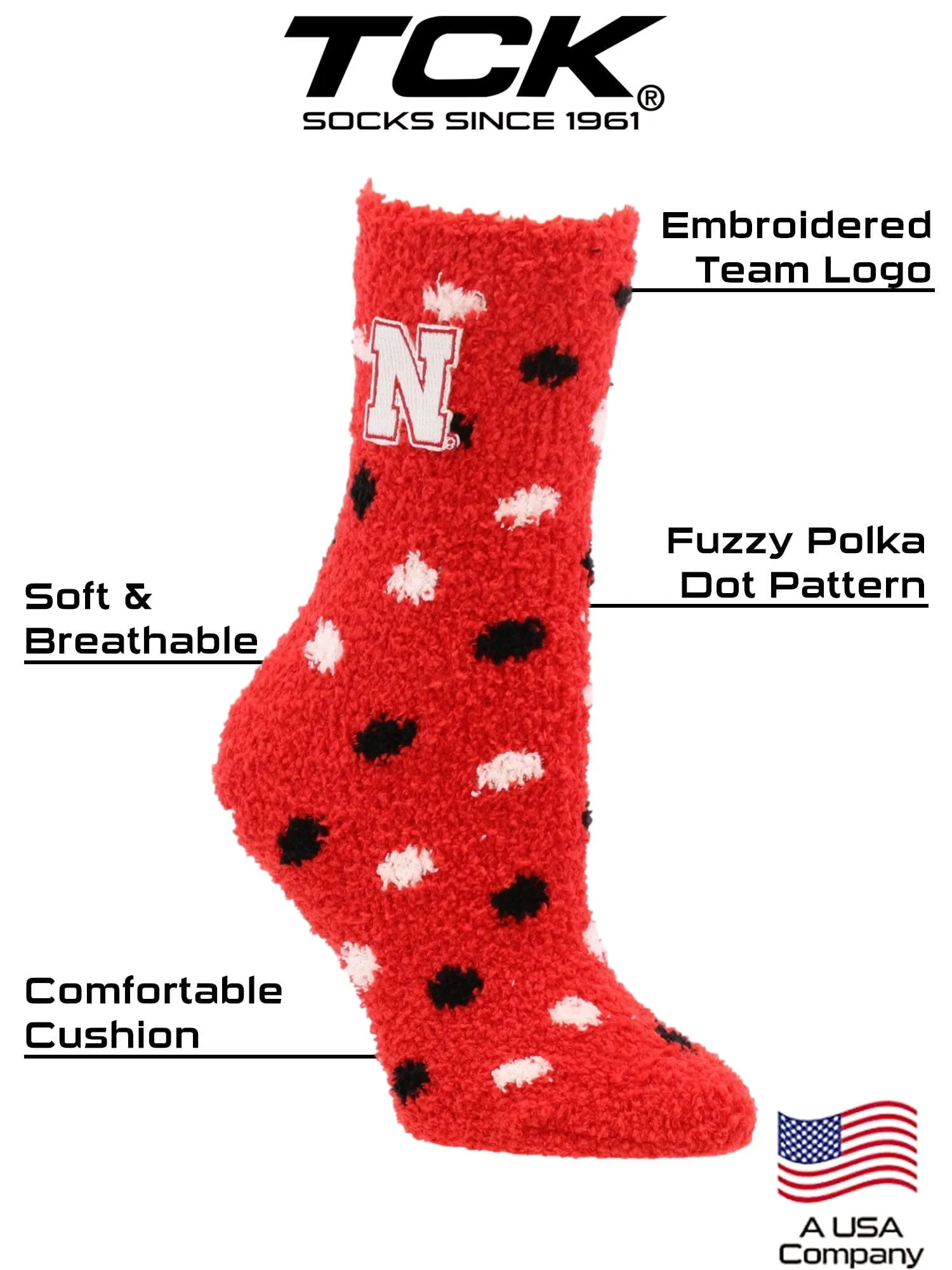 NCAA College Fuzzy Socks For Women & Men, Warm and Cozy Socks Womens Licensed University Sock