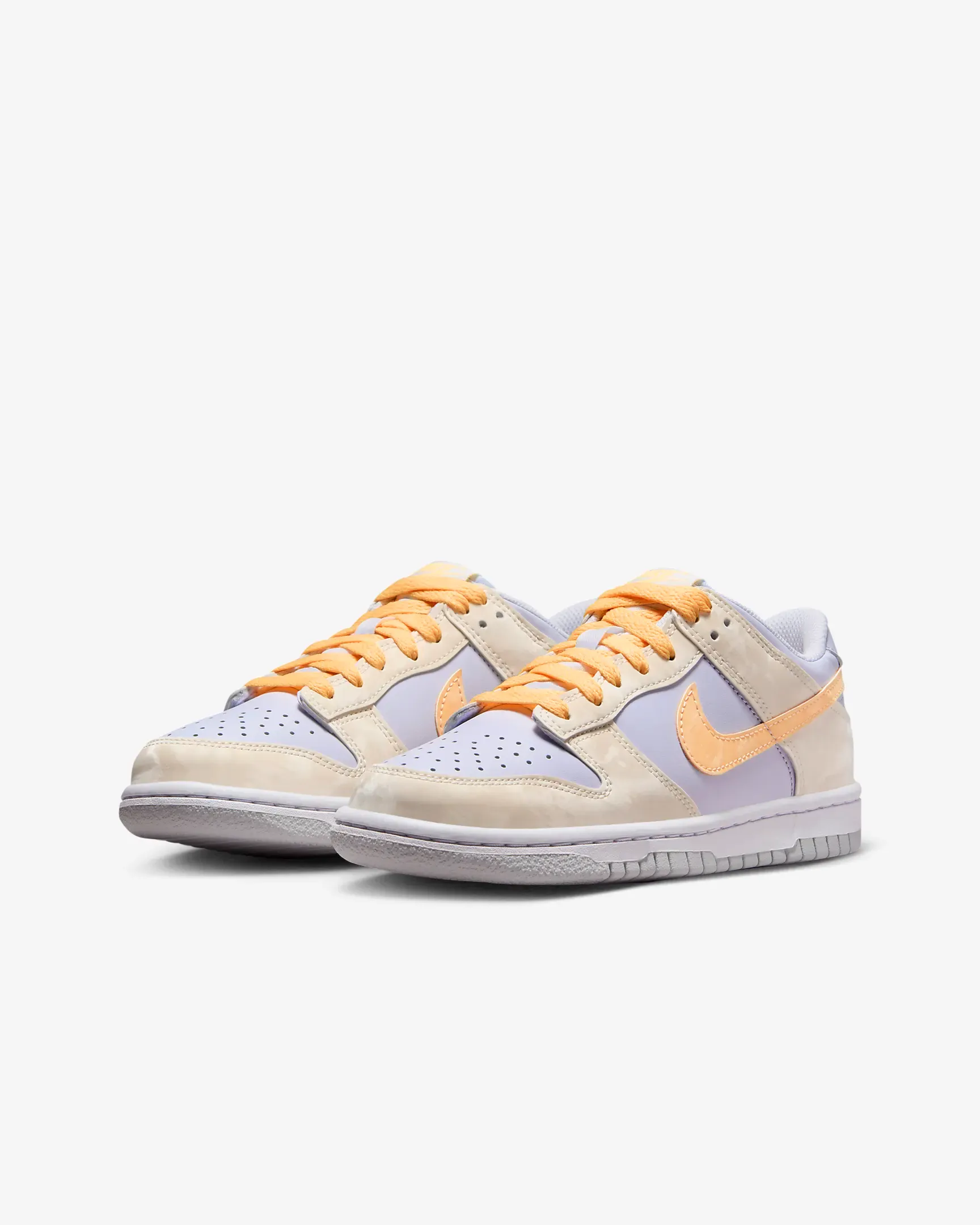 Nike Kid's Dunk Low GS Shoes - Pale Ivory / Football Grey / White / Melon Tint