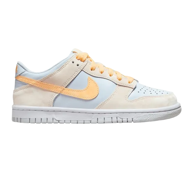 Nike Kid's Dunk Low GS Shoes - Pale Ivory / Football Grey / White / Melon Tint