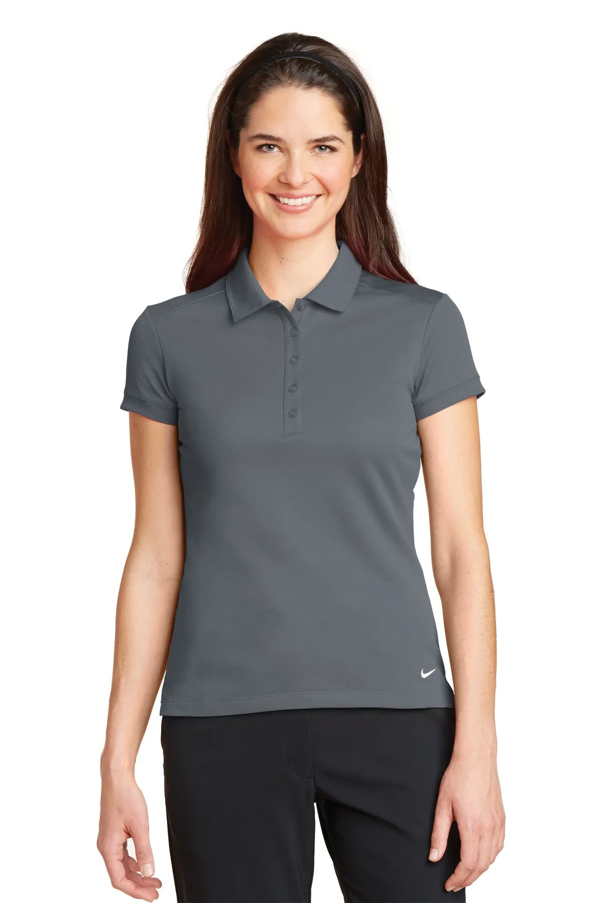 Nike Ladies Dri-FIT Solid Icon Pique Modern Fit Polo. 746100