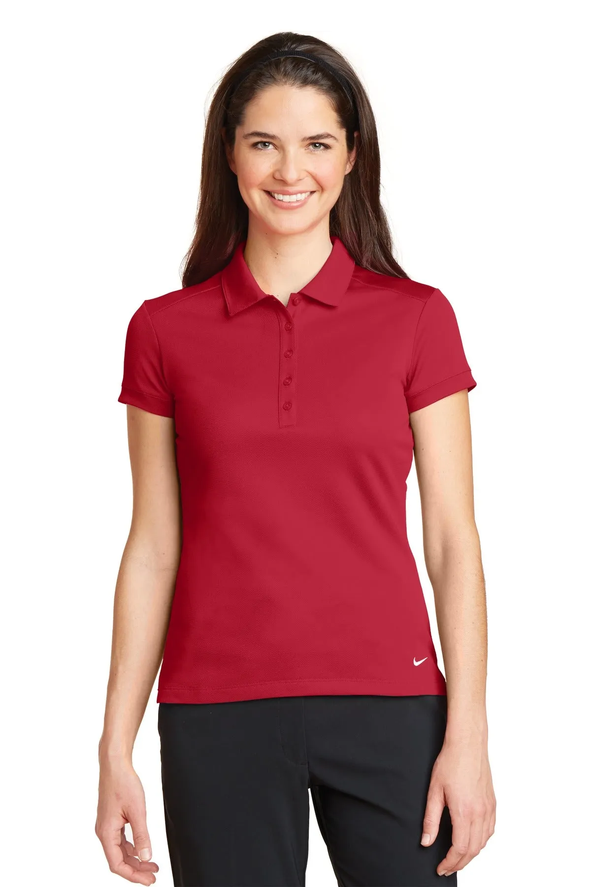 Nike Ladies Dri-FIT Solid Icon Pique Modern Fit Polo. 746100