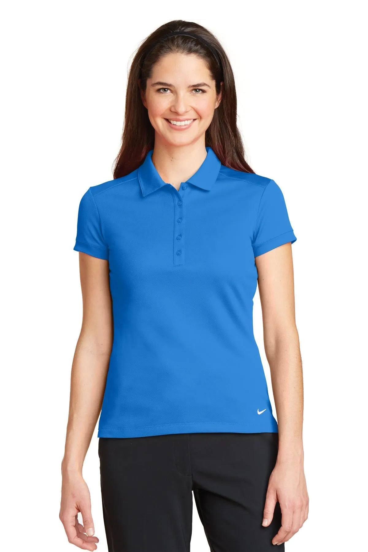 Nike Ladies Dri-FIT Solid Icon Pique Modern Fit Polo. 746100