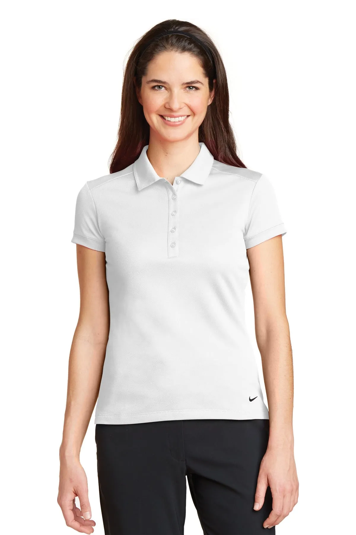 Nike Ladies Dri-FIT Solid Icon Pique Modern Fit Polo. 746100