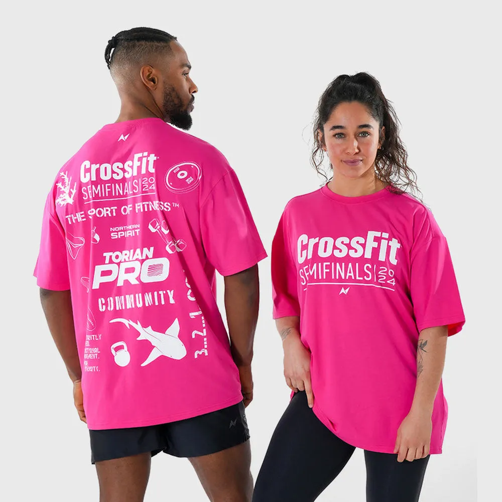 Northern Spirit - CrossFit® Smurf Patchwork Oversized T-Shirt - Torian Pro - BUBBLEGUM