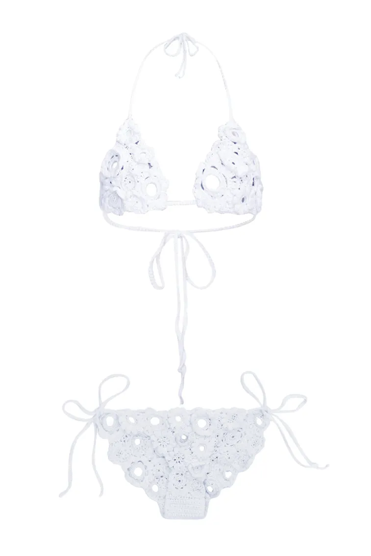 Ostelle Crochet Embellished Bikini Set