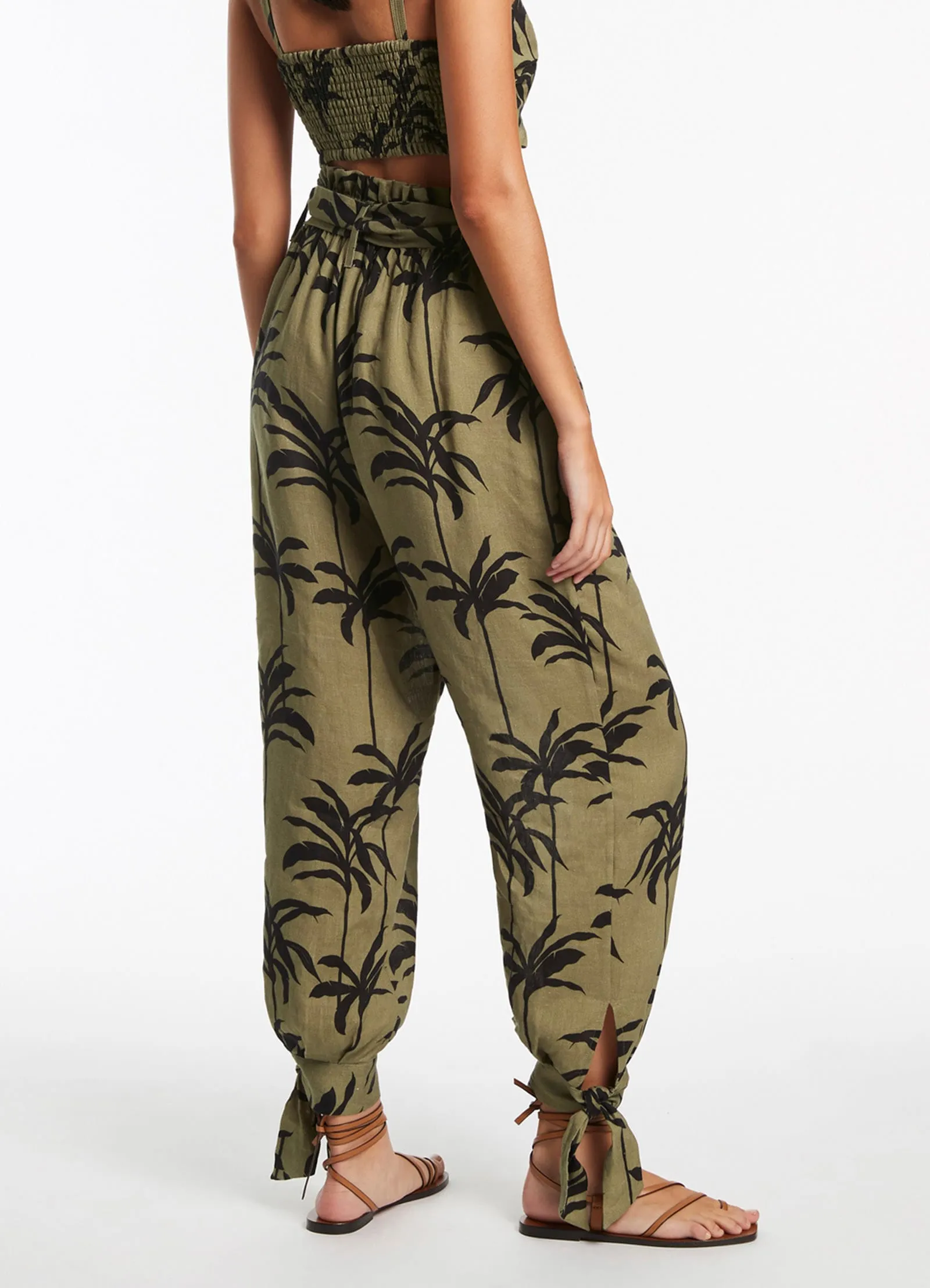 Palme Tie Cuff Pant - Olive