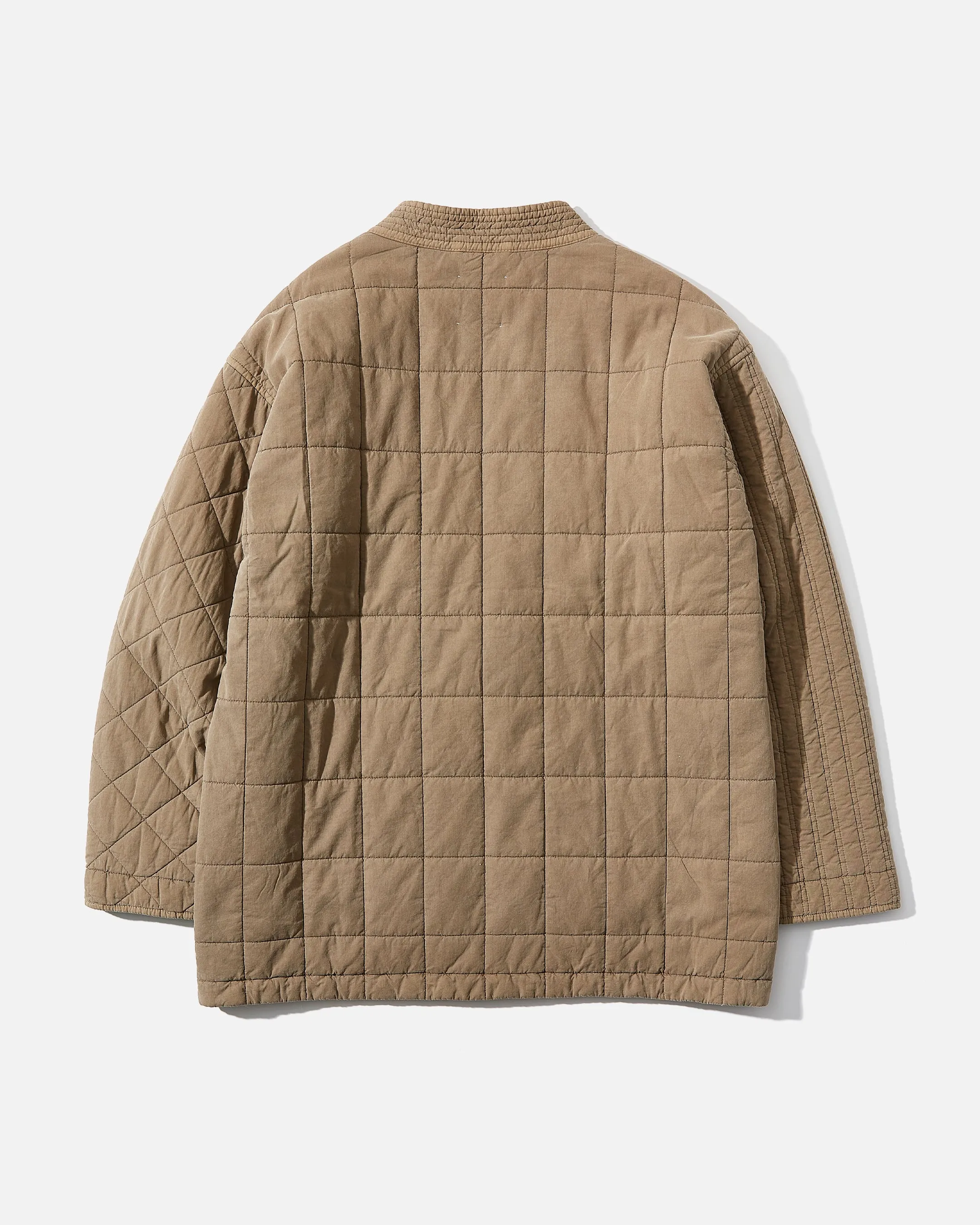 Patchwork Quilted Noragi Jacket - Brown