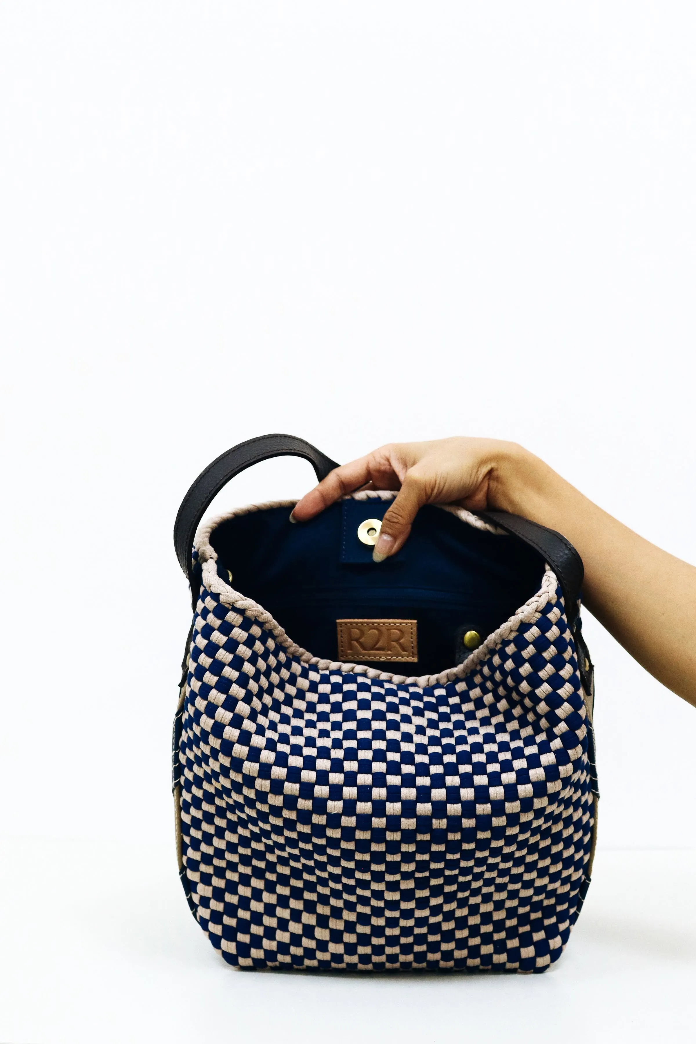 [Ready Today] Buslo Mini Medley Leather Patchwork Navy