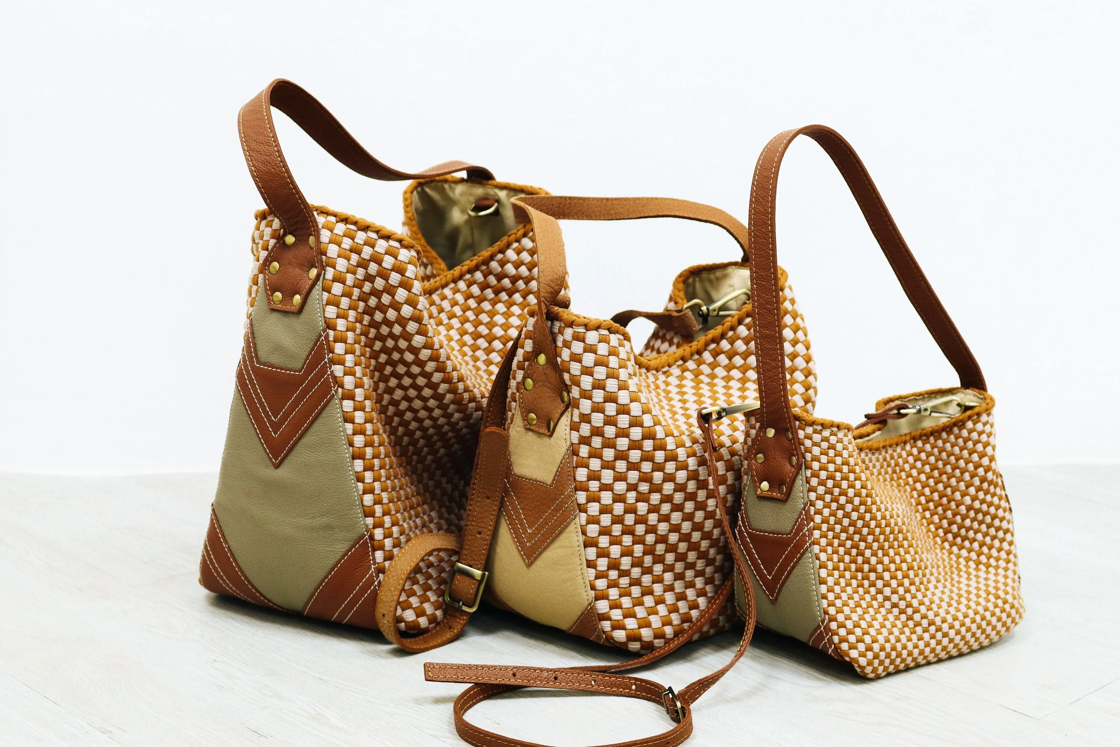 [Ready Today] Buslo Mini Medley Leather Patchwork Tan