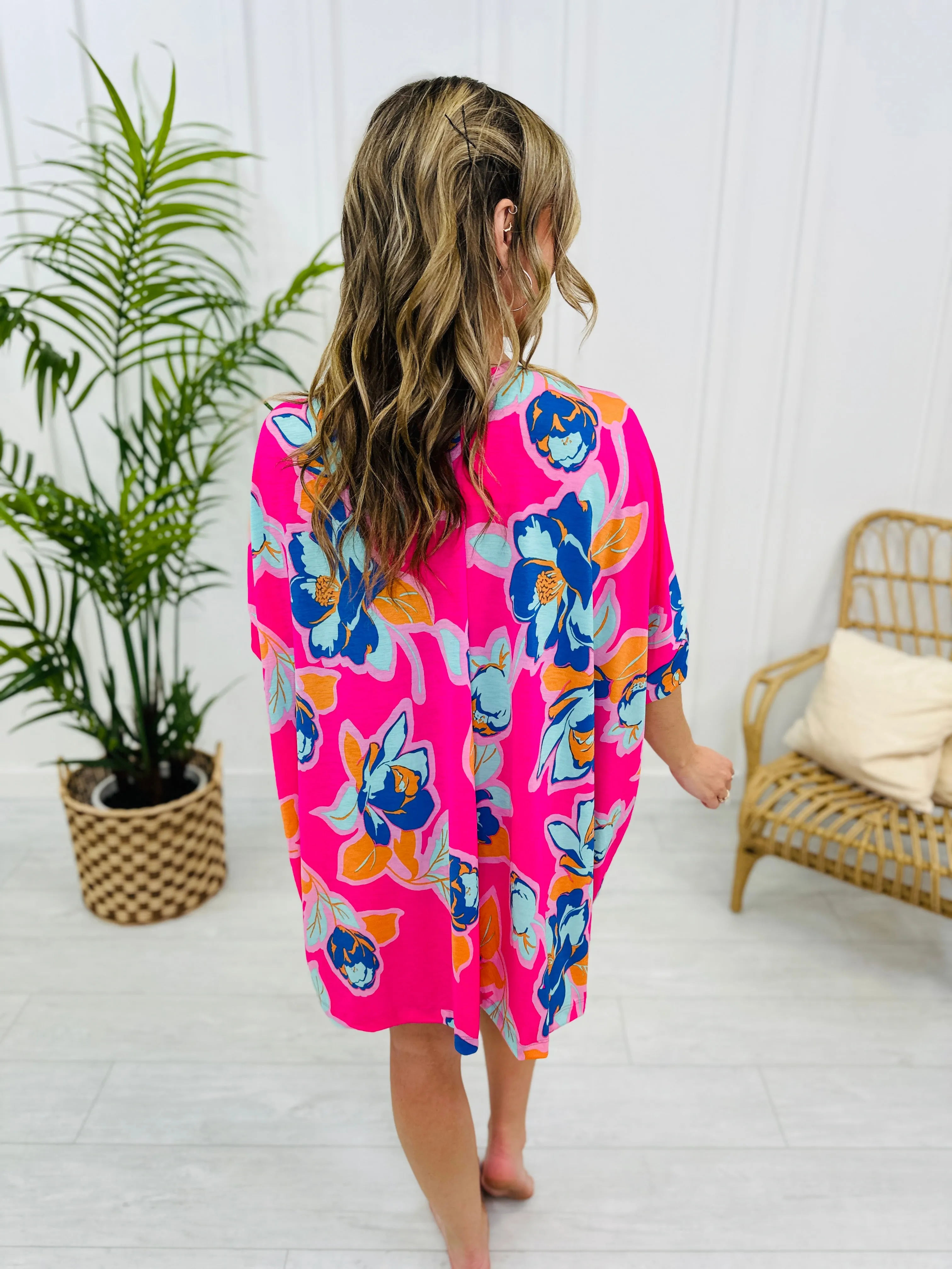 REG/CURVY Fuchsia Floral Print Swimsuit Cover Up