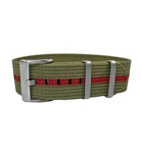 Ribbed Single-Pass - Olive & Red