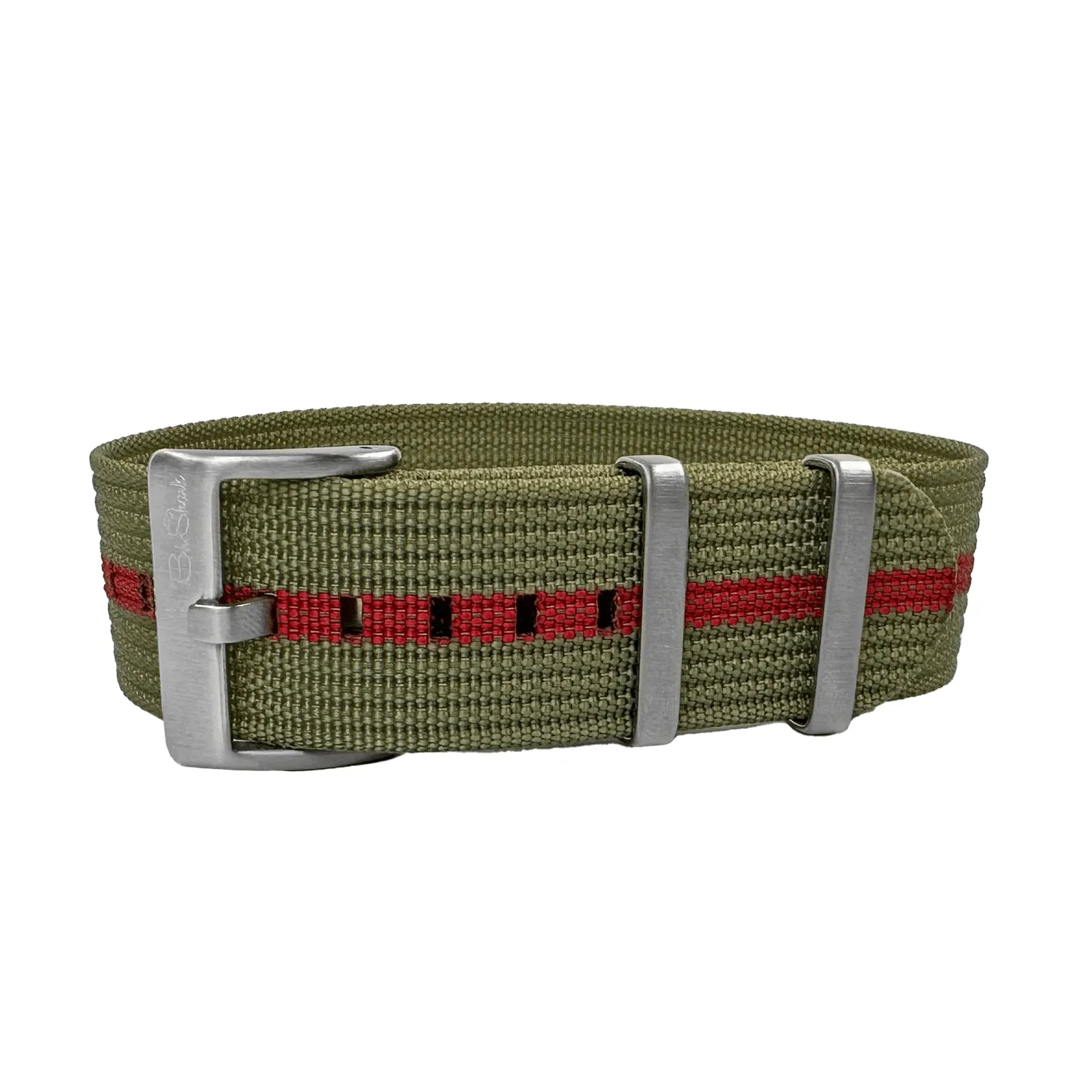 Ribbed Single-Pass - Olive & Red