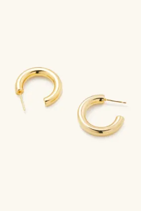 rome small tube hoops - gold