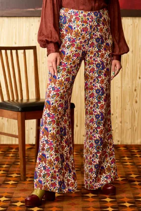 Rosalyn Cream Floral Wide Leg Trousers - SSA439 - UK18