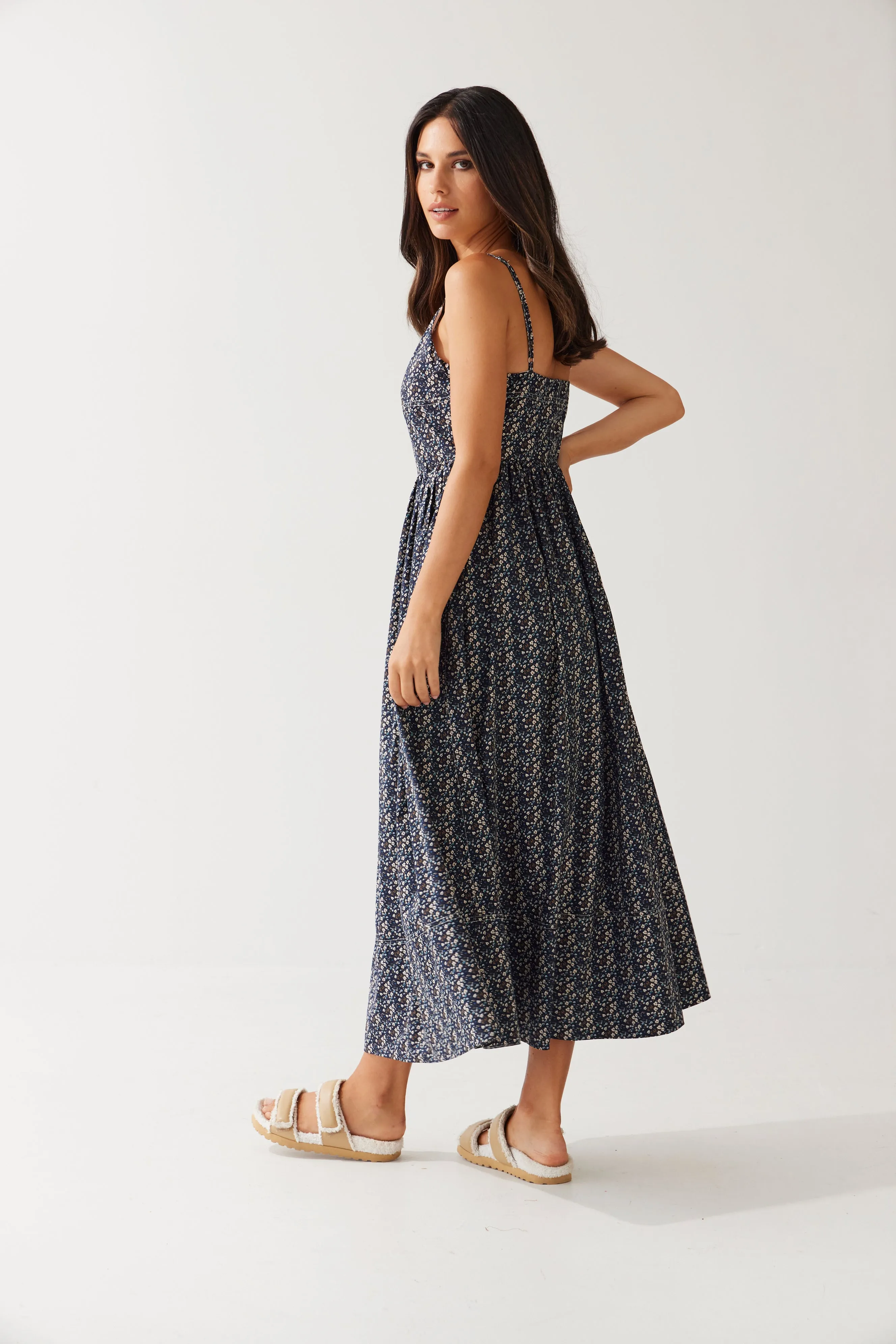 Sammy Dress | Navy Ditsy