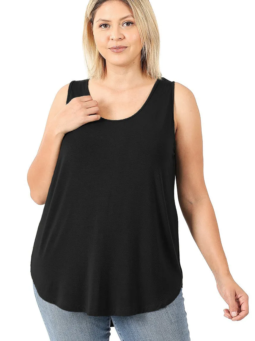 Shevaun Tencel Plus Size Tank in Black