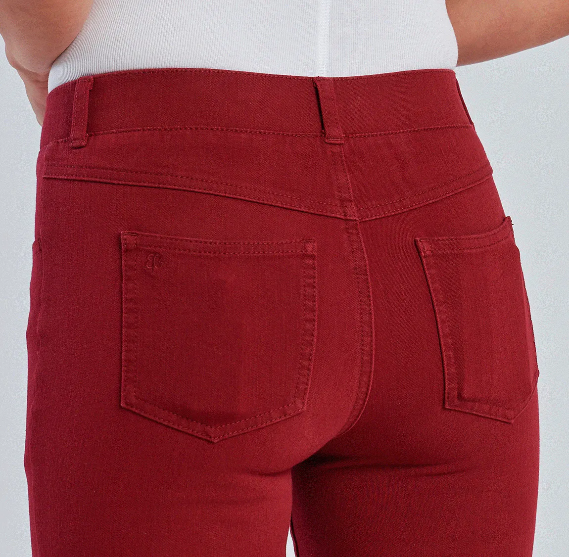 Skinny-Leg | 4-Pocket Betabrand Yoga Denim (Oxblood)