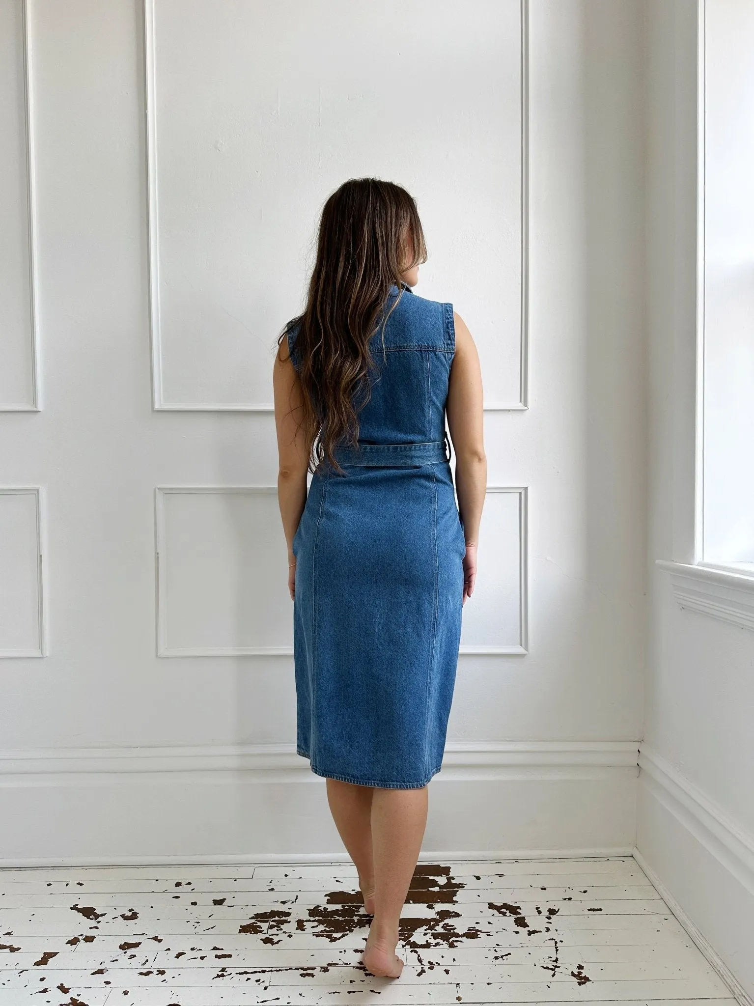 Sleeveless Denim Midi Dress - FINAL SALE