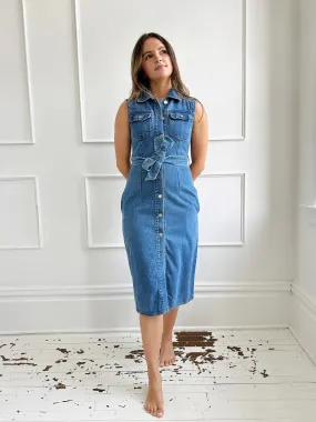 Sleeveless Denim Midi Dress - FINAL SALE