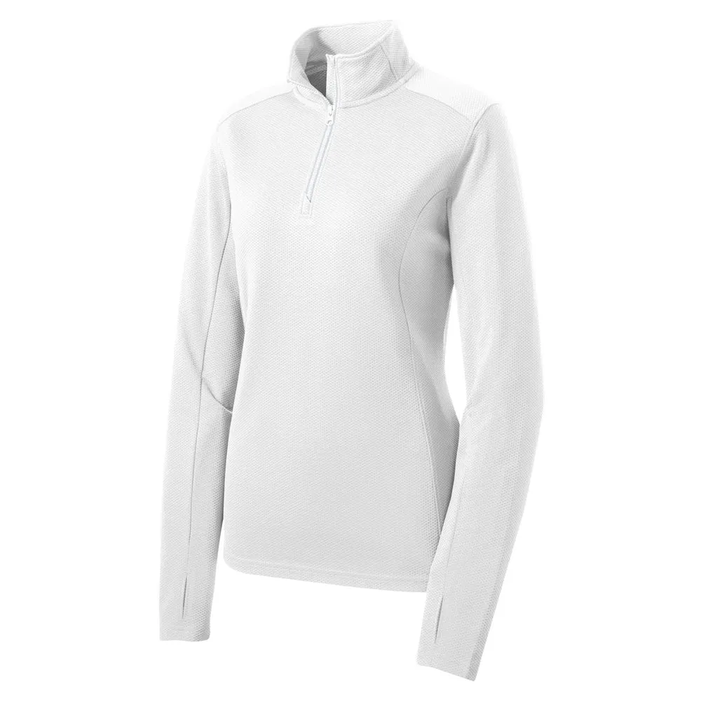 Sport-Tek® Ladies Sport-Wick® Textured 1/4-Zip Pullover