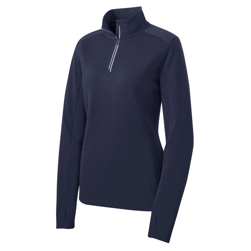 Sport-Tek® Ladies Sport-Wick® Textured 1/4-Zip Pullover