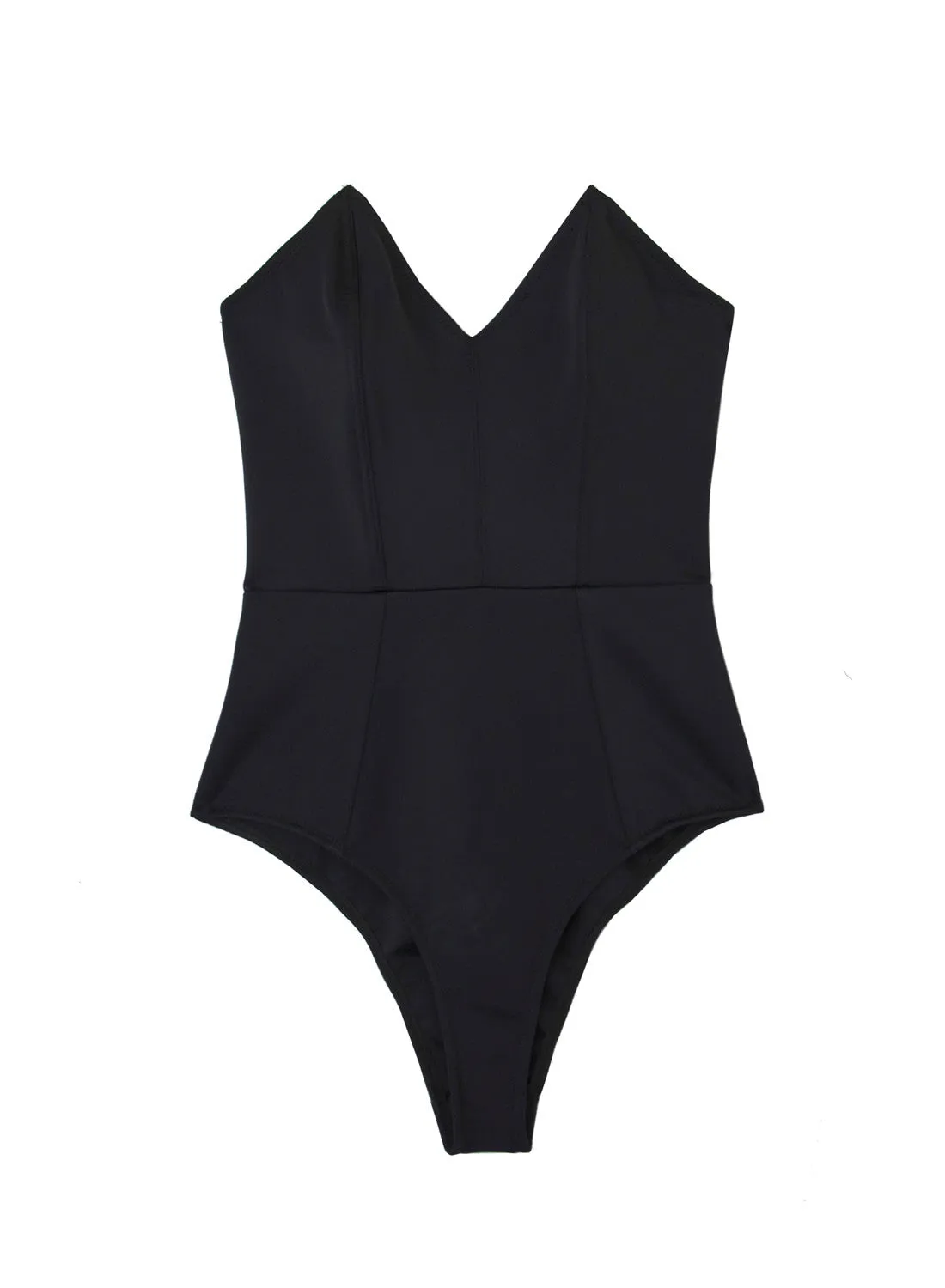 Strapless V-Neck One Piece