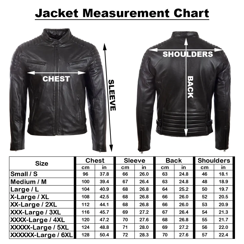 T86N Men's Diamond Biker Jacket - Black